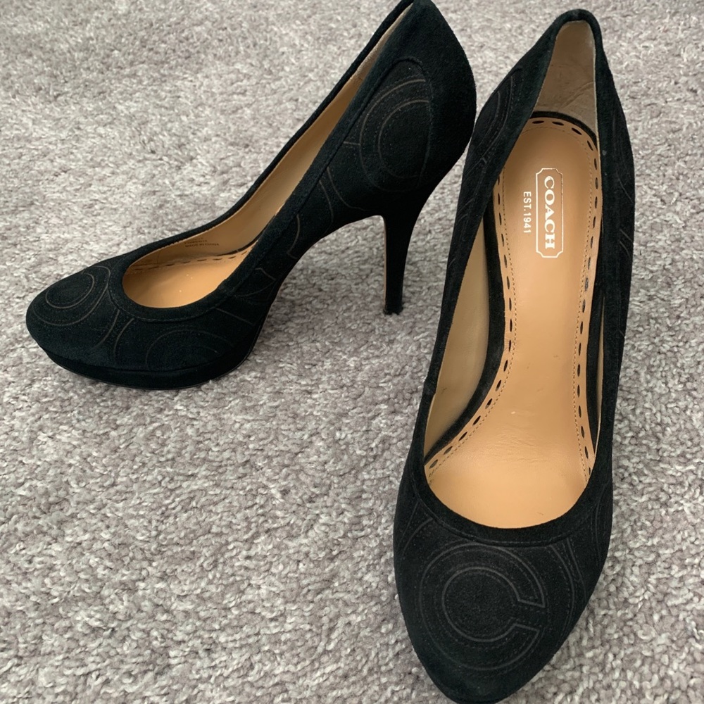 Coach suede black pumps